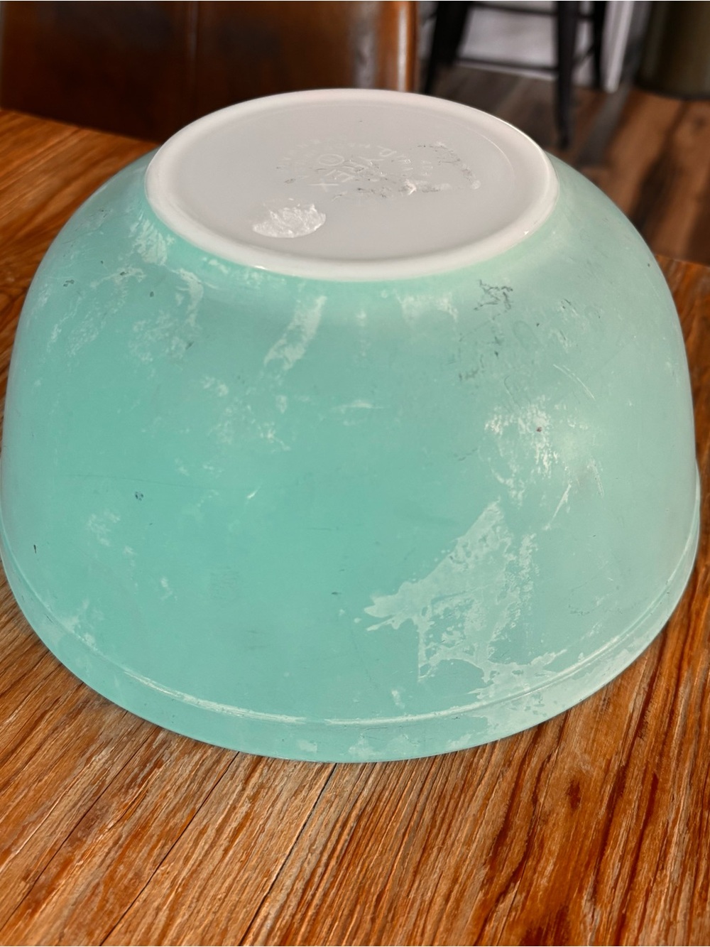 Vintage Pyrex Bowl Turquoise Green Nesting Mixing Bowl 403 2.5 QT Made in USA - Picture 5 of 6